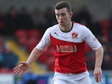 Fleetwood's Steven Schumacher in action against Northampton during the League Two match on February 15, 2014