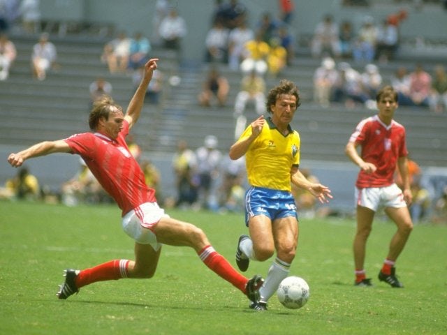 Zico in action for Brazil on June 16, 1986.