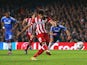 Diego Costa of Club Atletico de Madrid scores from the penalty spot during the UEFA Champions League semi-final second leg match between Chelsea and Club Atletico de Madrid at Stamford Bridge on April 30, 2014