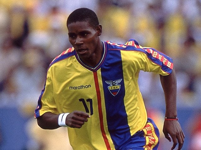 Former Southampton striker Augustin Delgado in action for Ecuador on March 28, 2001.