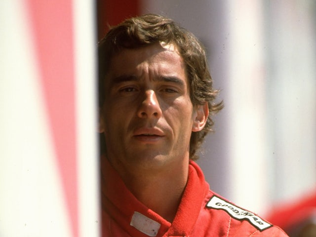 Ayrton Senna of Brazil during Formula One testing at the Imola circuit in 1990