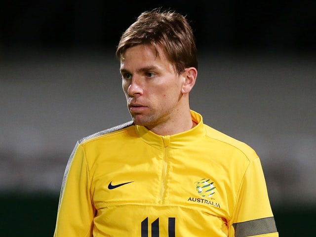Brett Holman looks on during an Australian Socceroos training session at WIN Jubilee Stadium on June 13, 2013
