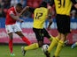 Callum Harriott of Charlton scores his goal during the Sky Bet Championship match between Charlton Athletic and Watford at The Valley on April 29, 2014