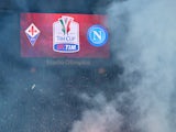 Fans wait in the stands before kick-off in the Coppa Italia Cup final between Fiorentina and Napoli on May 3, 3014