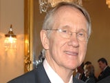 Senator Harry Reid of Nevada (L) on February 5, 2007