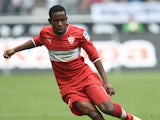 Stuttgart's Guinean midfielder Ibrahima Traore plays the ball during the German first division Bundesliga football match Borussia Monchengladbach vs VfB Stuttgart in Monchengladbach, western Germany on April 12, 2014
