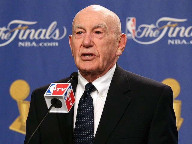 Former coach Dr. Jack Ramsay receives the 2010 Chuck Daly Lifetime Achievement Award before Game Two of the 2010 NBA Finals on June 6, 2010