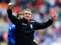 Lee Clark manager of Birmingham City celebrates as they avoid relegation after the Sky Bet Championship match against Bolton Wanderers on May 3, 2014