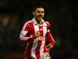 Oussama Assaidi of Stoke City celebrates scoring the opening goal during the Barclays Premier League match between Stoke City and Everton at Britannia Stadium on January 1, 2014