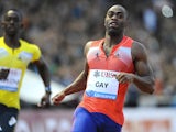 Tyson Gay of the US won the men's 100 m during the Diamond League Athletics meeting 'Athletissima' on July, 4, 2013