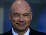 Wigan manager Uwe Rosler smiles during the Champioship match against Birmingham on April 29, 2014