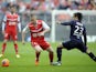 Valenciennes' Rudy Mater challenges Bordeaux's Argentinian midfielder Lucas Orban during the French L1 football match between Valenciennes and Bordeaux at the Stade du Hainaut in Valenciennes on May 4, 2014