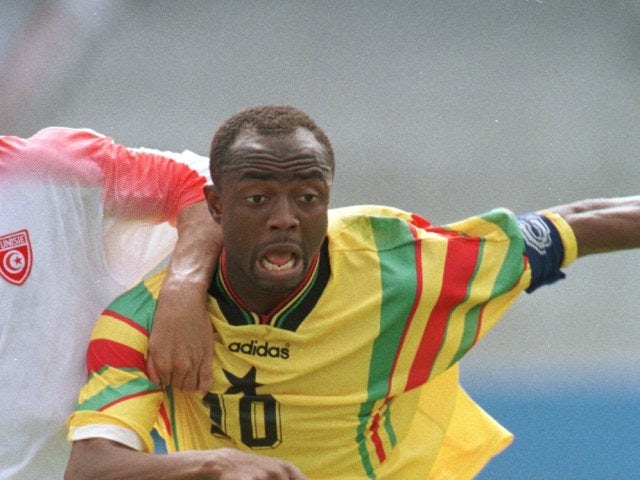 Abedi Pele in action for Ghana on January 19, 1996.