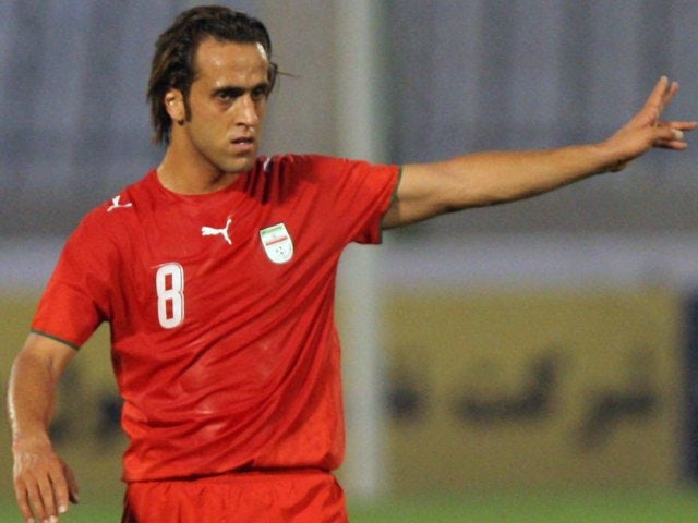 Midfielder Ali Karimi in action for Iran on July 02, 2007.
