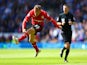 Craig Bellamy of Cardiff City scores the opening goal during the Barclays Premier League match between Cardiff City and Chelsea at Cardiff City Stadium on May 11, 2014
