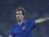 Franco Baresi in action for Italy in the World Cup on June 08, 1990.