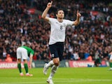 Frank Lampard celebrates scoring for England against the Republic of Ireland on May 29, 2013.