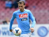 Henrique of Napoli in action during the Serie A match between SSC Napoli and SS Lazio at Stadio San Paolo on April 13, 2014
