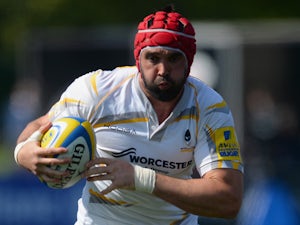 Jonathan Thomas of Worcester Warriors during the Aviva Premiership match between Saracens and Worcester Warriors at Allianz Park on May 3, 2014