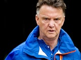 Netherlands' coach Louis van Gaal attends a training session of the Dutch national football team in Hoenderloo on May 7, 2014