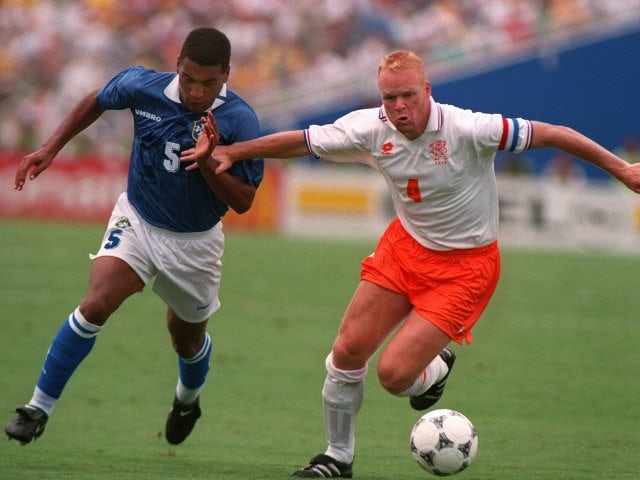 Netherlands defender Ronald Koeman in action against Brazil on July 09, 1994.