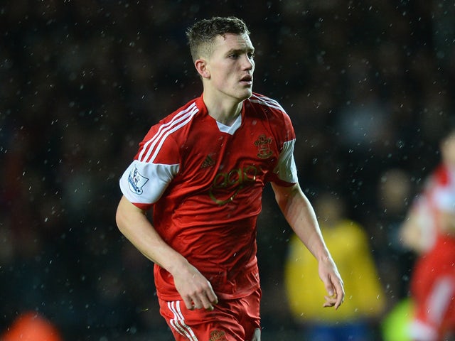 Sam Gallagher of Southampton in action during the Barclays Premier League match between Southampton and Arsenal at St Mary's Stadium on January 28, 2014