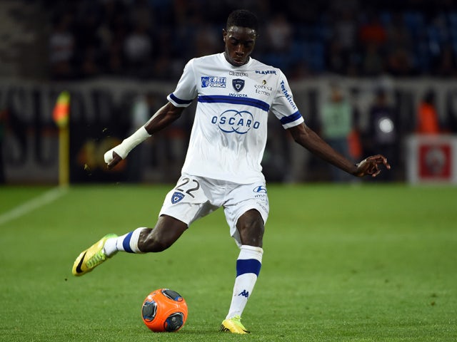 Bastia's Malian midfielder Sambou Yatabare kicks the ball during during the French L1 football match Montpellier vs Bastia at Mosson stadium in Montpellier, southern France, on May 10, 2014