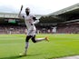 Swansea City's Nathan Dyer celebrates his opening goal during the Barclays Premier League match between Sunderland and Swansea City at Stadium of Light on May 11, 2014