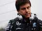 Toto Wolff the Mercedes GP Executive Director looks on from the pitwall during day four of Formula One Winter Testing at the Circuito de Jerez on January 31, 2014