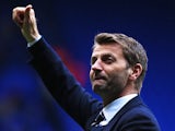 Tottenham Hotspur interim manager Tim Sherwood acknowledges his sides fans following the Barclays Premier League match between Tottenham Hotspur and Aston Villa at White Hart Lane on May 11, 2014