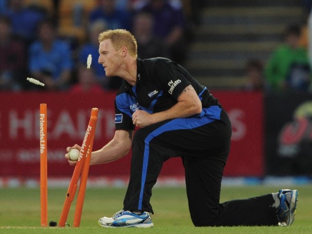 Ben Stokes makes a stumping for Durham on August 06, 2013.