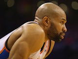 Derek Fisher #6 of the Oklahoma City Thunder in Game Two of the Western Conference Quarterfinals during the 2014 NBA Playoffs at Chesapeake Energy Arena on April 21, 2014