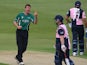 Worcestershire's Jack Shantry celebrates taking a wicket on April 24, 2011.