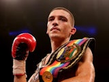 Lee Selby celebrates his victory over Ryan Walsh during their British and Commonwealth Featherweight Championship bout at O2 Arena on October 5, 2013