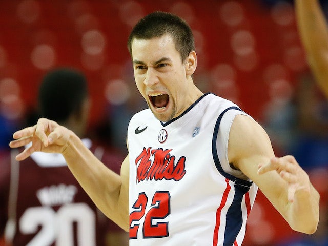 Marshall Henderson #22 of the Mississippi Rebels reacts after hitting a three-point basket against the Mississippi State Bulldogs on May 13, 2014