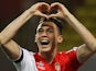Monaco's Argentinian midfielder Lucas Ocampos celebrates after scoring a goal during the French L1 football match between Monaco (ASM) and Bordeaux (FCGB) on May 17, 2014