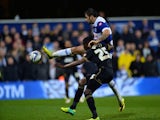 Charlie Austin of Queens Park Rangers scores QPR's 2nd goal in extra time during the Sky Bet Championship Play Off Semi Final second leg match between Queens Park Rangers and Wigan Athletic at Loftus Road on May 12, 2014