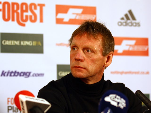 Stuart Pearce speaks to members of the media during a press conference after being unveiled as the new Nottingham Forest Manager at the City Ground on April 03, 2014