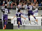 Toulouse's French forward Wissam Ben Yedder celebrates after scoring a goal during the French L1 football match, Toulouse vs Valenciennes in Toulouse, on May 17, 2014