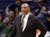 Head coach Alvin Gentry of the Phoenix Suns reacts during the NBA game against the Milwaukee Bucks at US Airways Center on January 17, 2013