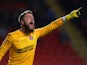 Goalkeeper Ben Hamer of Charlton shouts instructions during the Sky Bet Championship match between Charlton Athletic and Barnsley at The Valley on April 15, 2014