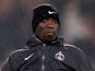 PSG assistant, Claude Makelele kicks the ball prior to the French Cup match between Paris Saint-Germain FC and Marseille Olympic OM at Parc des Princes on February 27, 2013