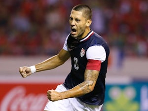 Former Fulham and Tottenham Hotspur midfielder Clint Dempsey celebrates scoring for the USA on September 06, 2013.