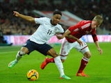 Liverpool winger Raheem Sterling in action for England against Denmark on March 05, 2014.