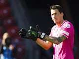 Grasshopper Club goalkeeper Roman Buerki reacts during the Swiss Super League football match between Grasshopper Club and BSC Young Boys held at the Letzigrund stadion on May 4, 2014