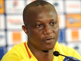 Ghana head coach Akwasi Appiah speaks at a press conference on February 08, 2013.