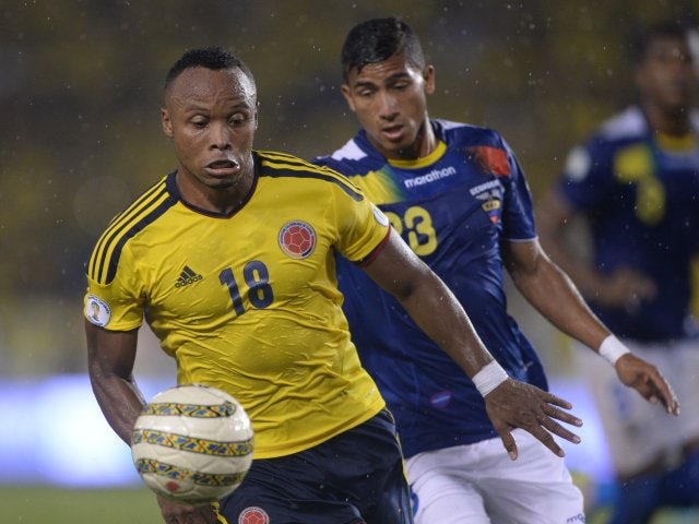 Defender Camilo Zuniga in action for Colombia against Ecuador on September 06, 2013.