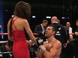 Carl Froch of England proposes following his victory against George Groves of England during their IBF and WBA World Super Middleweight title fight at Wembley Stadium on May 31, 2014