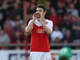 Conor McLaughlin of Fleetwood Town in action during the Sky Bet League Two play off Semi Final second leg match between Fleetwood Town and York City at Highbury Stadium on May 16, 2014