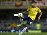 Edwin Valencia of Colombia controls the ball during the International Friendly match between Colombia and Serbia at the Mini Estadi Stadium on August 14, 2013